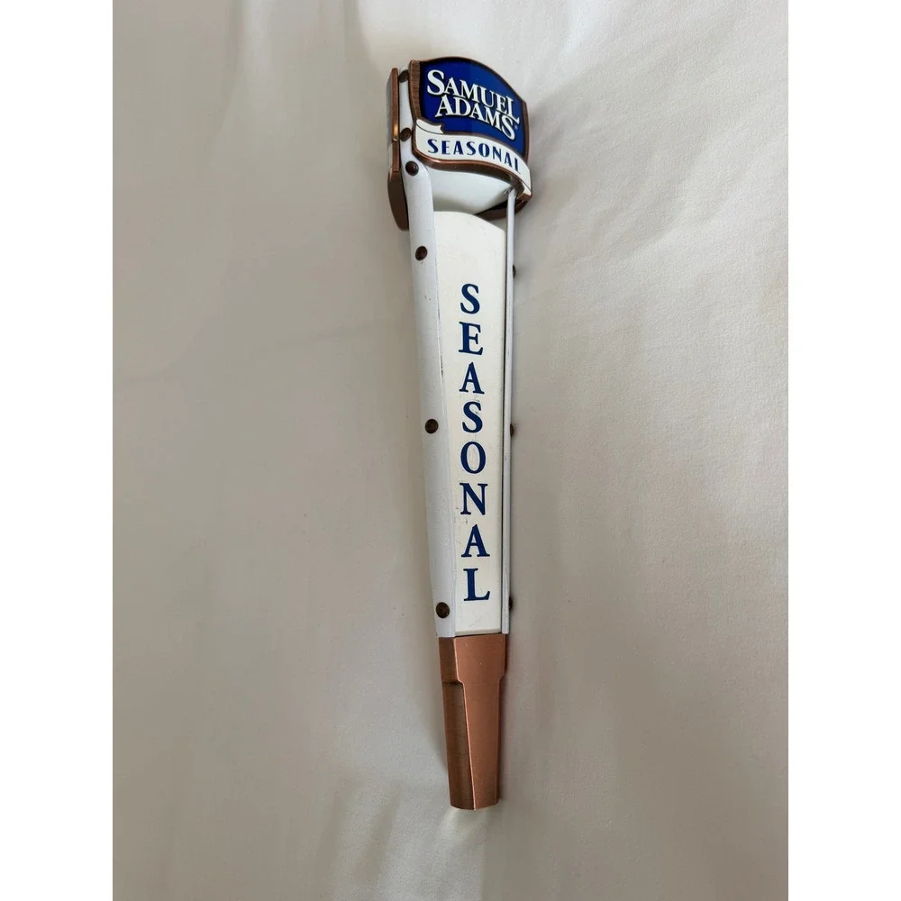 Samuel Adams Seasonal Beer Tap Handle White Copper 13.5 Inch Kegerator